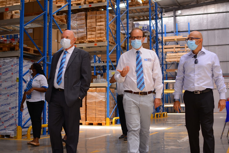 Group Chairman Alec Davis and General supply Manager Henry Davis at the Launch of Tatu warehouse in Tatu City