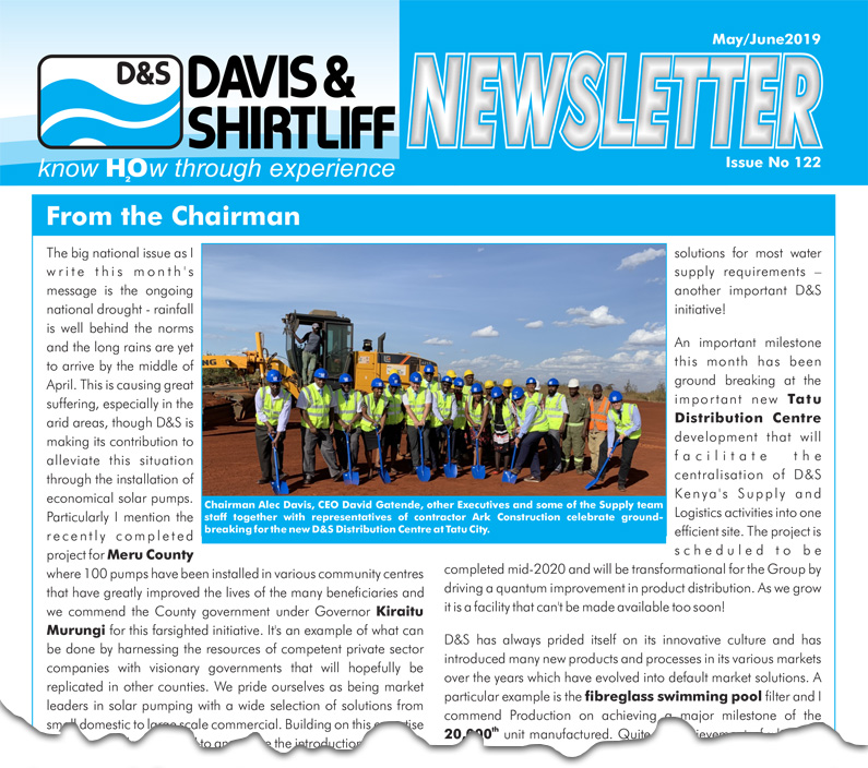 Davis & Shirtliff Newsletter - May / June 2019. Issue #122