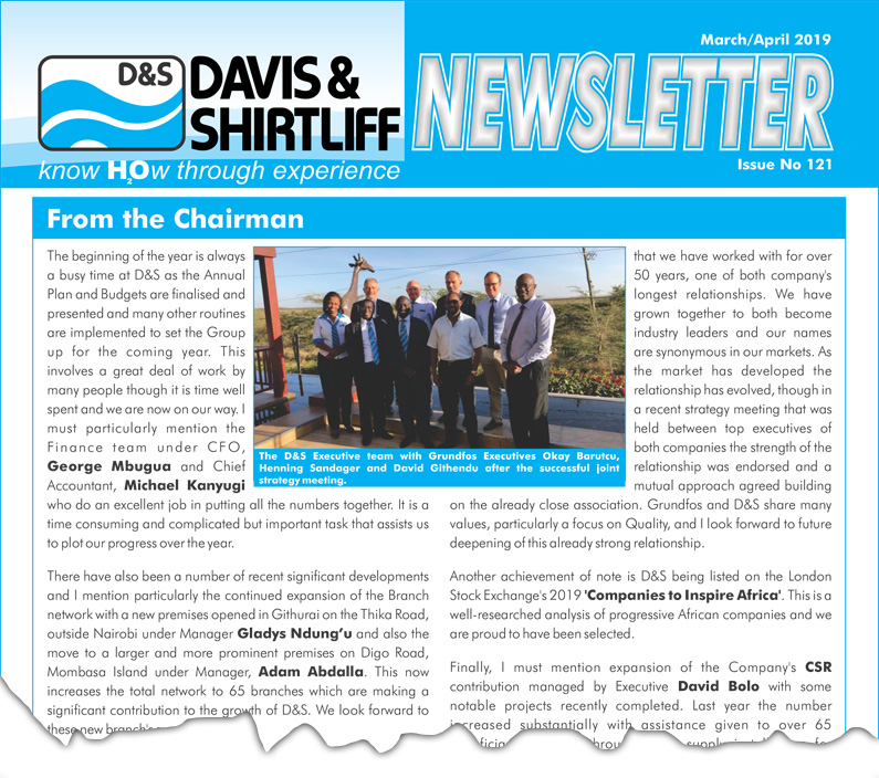 Davis & Shirtliff Newsletter - March / April 2019. Issue #121