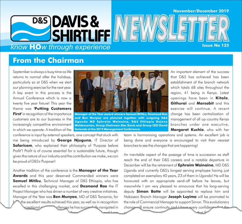 Davis & Shirtliff November / December Newsletter #125 2019