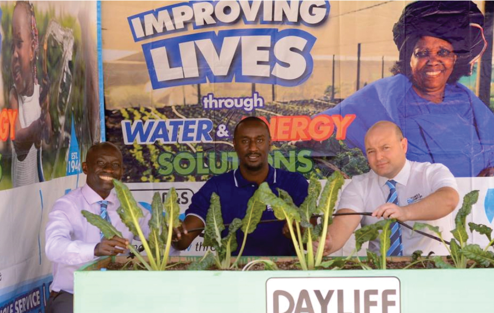 Group CEO David Gatende and Managing Director Kenya Edward Davis meet the farmercist, Davis & Shirtliff ambassador on matters irrigation