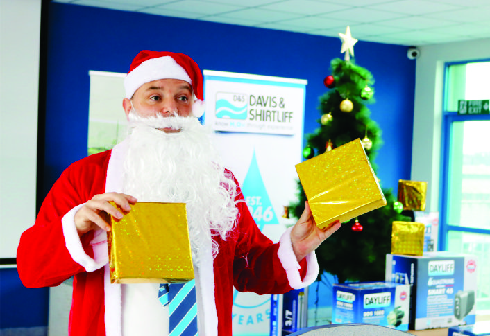 D&S Head Office Christmas party hosted by Managing Director Edward Davis as Santa Claus